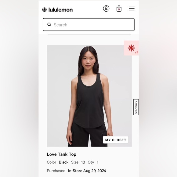 Lululemon Athletica Love Tank - Picture 1 of 7